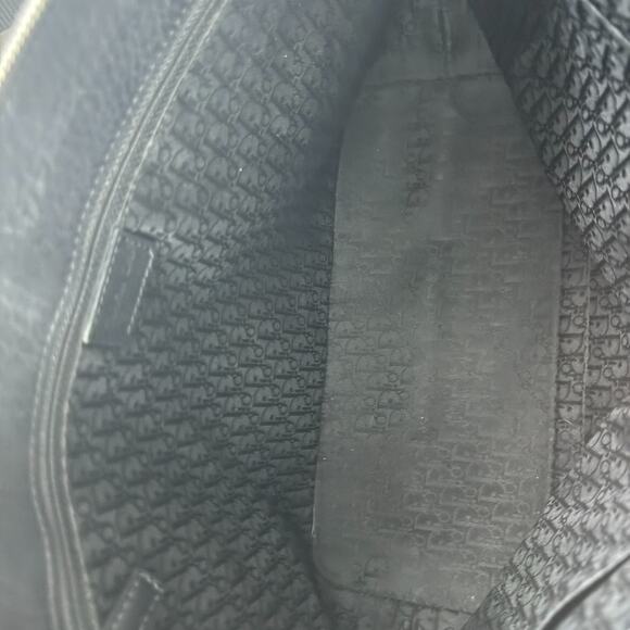 Christian Dior Street Chic Bag Vintage Medium Black Leather Tote 2002 Silver CD - Picture 4 of 15
